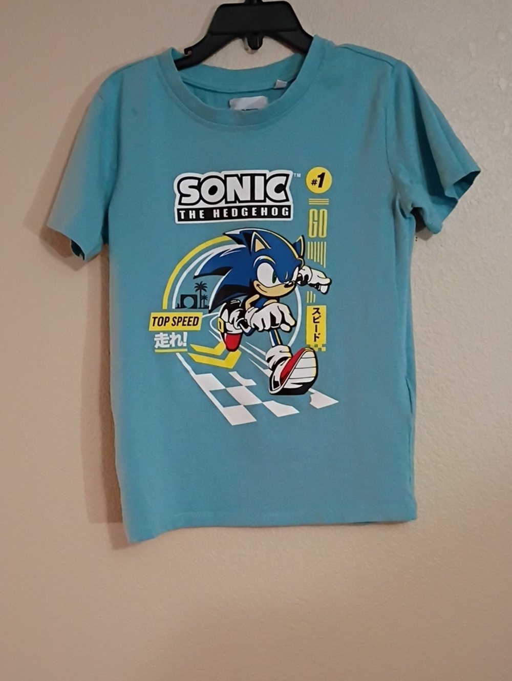Sonic the Hedgehog Kids' Light Blue Graphic Tee - Sonic Design